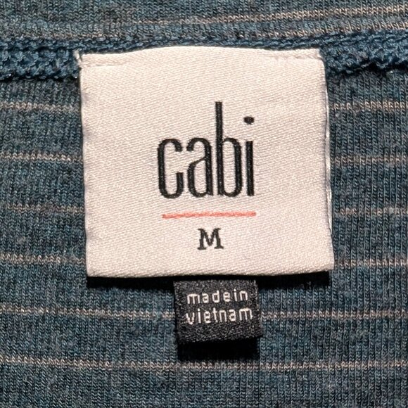 CAbi #4008 Groove Tee in Teal Stripe - Picture 2 of 14